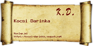 Kocsi Darinka névjegykártya